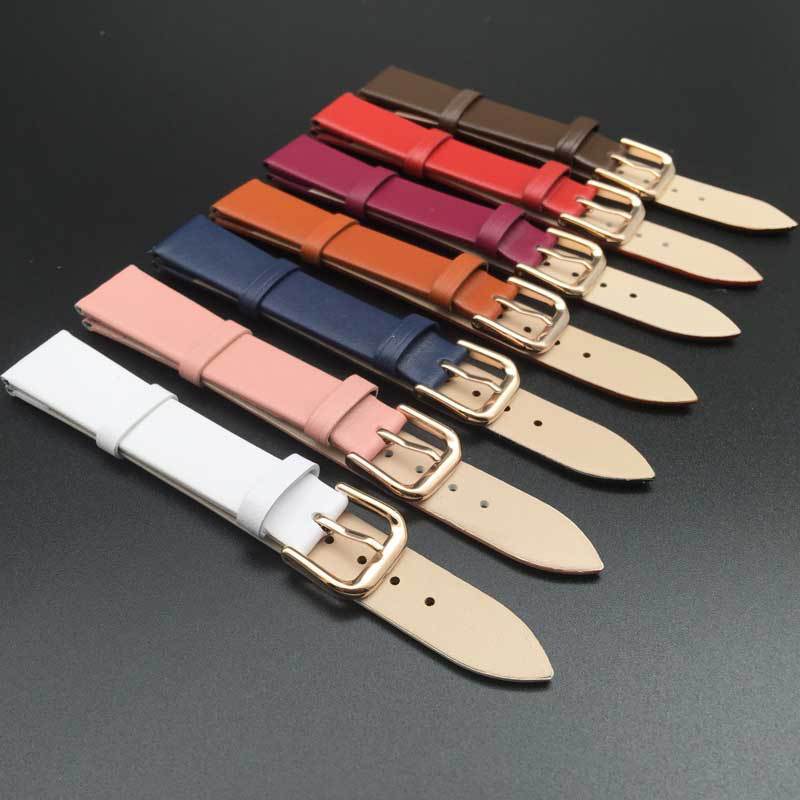 Plain Strap Waterproof Leather Watch Strap Watch Strap Accessories Pin Buckle Strap