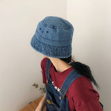 Denim Minimalist Style Jean Fisherman Hat Women