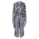 Printed Style Shirt Wide Leg Pants Two-piece Set African Suit