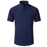 Korean Slim-fit Solid Color Shirt Men's Shirt