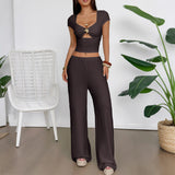 Vest Wide-leg Pants Suit Women's Clothing