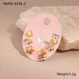 Three-to-one Card Titanium Steel Ear Studs