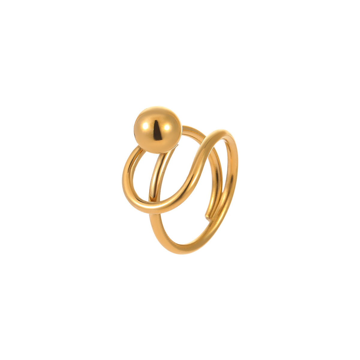 European And American Ins Niche Oval Egg-shaped Pearl Ring Titanium Steel Ring