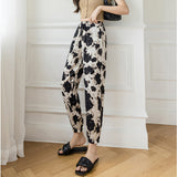Tie-dyed Ink Painting Thin Ice Silk Leisure Sports Jogger Pants