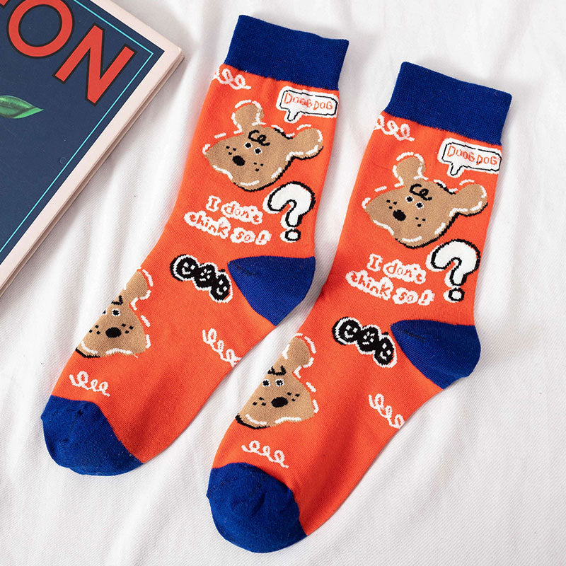 Socks Female Tube Socks Cartoon Cute