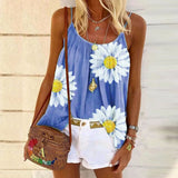 Summer Ladies Big Print Camisole Top Plus Size Loose Vest