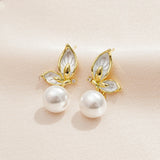 Zircon Painting Oil Butterfly Earrings For Women