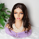 Chocolate Brown 4x4 Lace Closure Human Hair Wig, Body Wave Wig Color 4, 150 Density