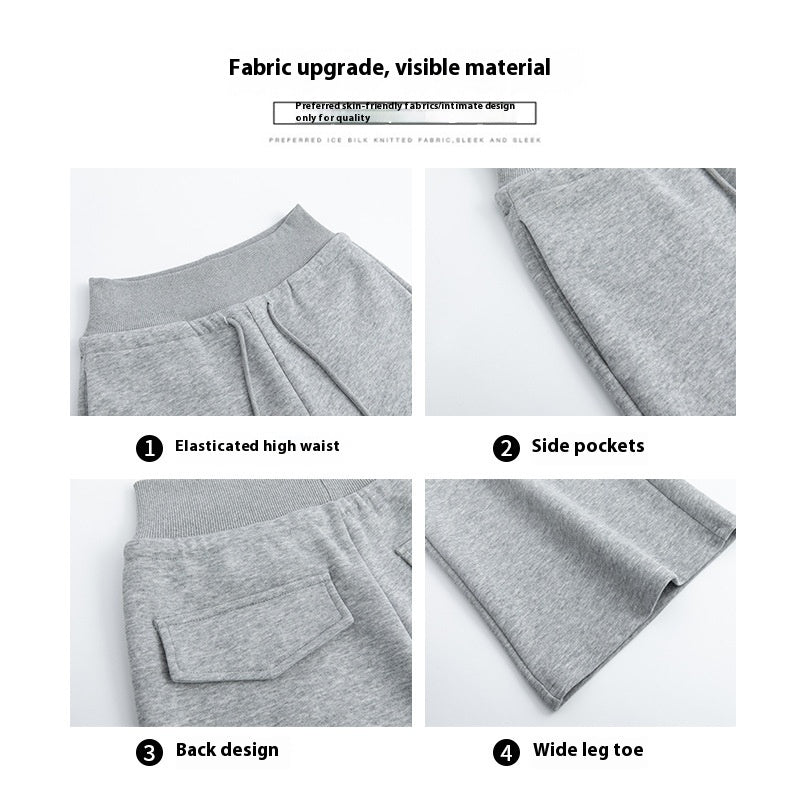 Loose Drooping Straight-leg Pants Sweatpants High Waist Slimming American Wide Leg Pants