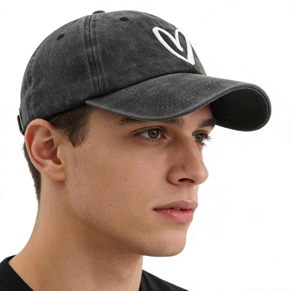 2PCS Love Heart Embroidered Baseball Cap Adjustable Unisex Dad Hat Cute Valentine's Day Birthday Honeymoon Gifts For Girlfriend Boyfriend