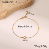 European And American Fashion Love Small Diamond Round Diamond Zircon Bracelet Gold Plated Stainless Steel