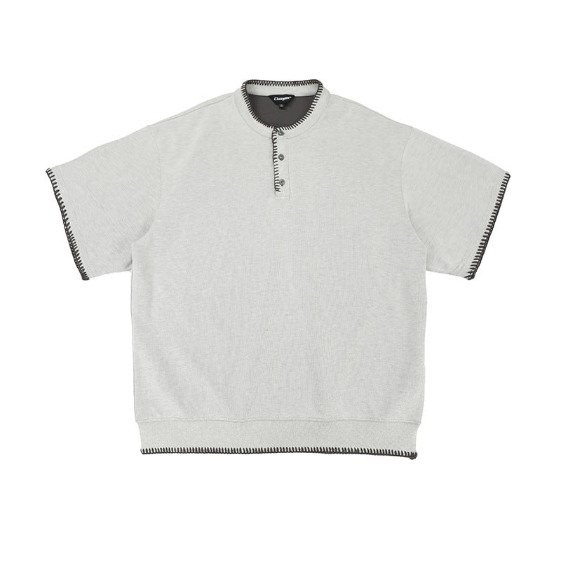 Retro Summer Zipper Short Sleeve