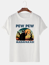 Loose Men's Clothing Cat T-shirt Top