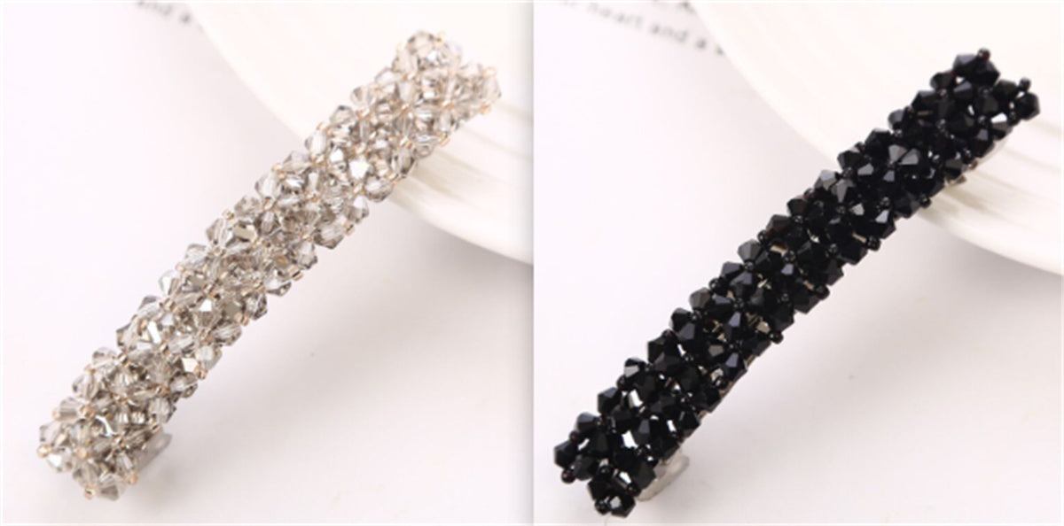 Hairpin Four Rows Of Crystal Braided Spring Clip Hair Accessories For Women