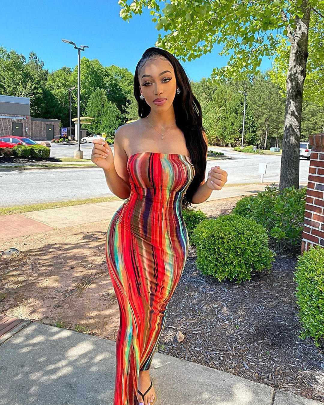 Women's Color Tie-dyed Off-shoulder Tube Coat And Dress