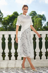 National Style Jacquard Retro Slimming New Chinese Style Stand Collar Fashion Dress