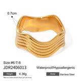 Stainless Steel Wide Surface Wave Ring