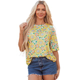 European And American Printing Design Comfort And Casual Loose Breathable Short Sleeve