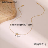 European And American Stainless Steel Necklace Gold-plated Inlaid Zircon High Sense