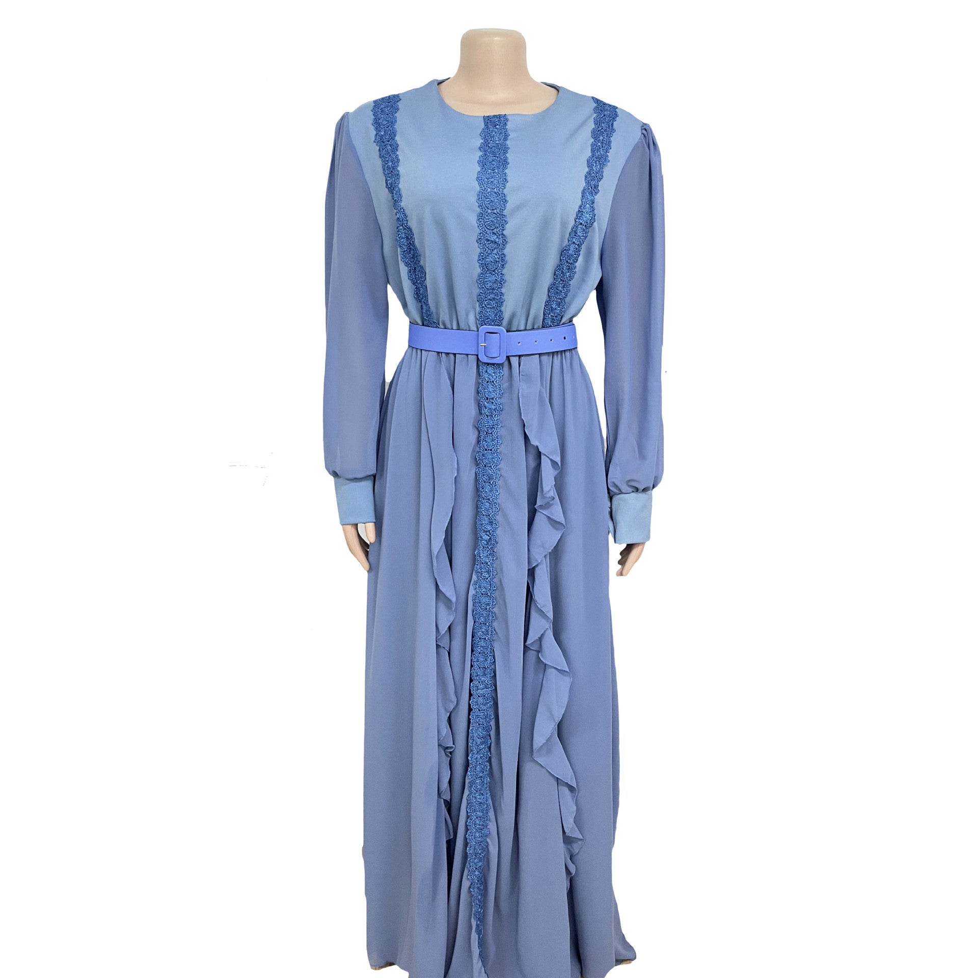 Lace Heavy Industry Chiffon African Dress Floor Length