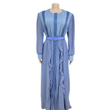 Lace Heavy Industry Chiffon African Dress Floor Length