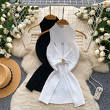 Sleeveless Knitted Vest Metal Twisted Hot Girl Top