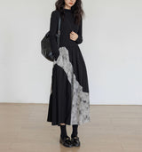 Cold Wind Black Irregular Inner Dress