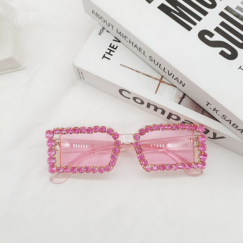 Women's Glasses Sunglasses With Diamond Small Frame Sun Vacation Beach