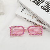 Women's Glasses Sunglasses With Diamond Small Frame Sun Vacation Beach