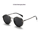 Round Frame Retro Sun Glasses Reflective Lenses