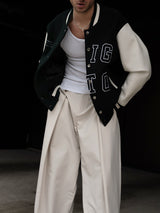 High-waisted Pleated Casual Pants