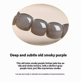 Natural Smokey Violet Hetian Jade Straight Cut Bracelet