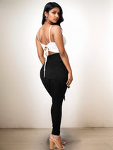 Versatile Women's High Waisted Elastic Ripped Tight Jeans, High-quality, Easy To Fit, Comfortable And Fashionable - Street Style Sexy Basic Jeans, Women's Jeans And Clothing