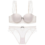 Push up bra gather ladies underwear set