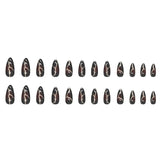 Fake Nails Gold Powder Stone Pattern Dark Red Wear