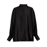 Fashion Bowknot Lace-up Long Sleeve Loose Shirt