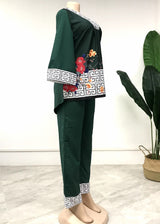 African Plus Size Print Women's Two Piece Set