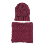 Two-piece knitted hat hat bib set