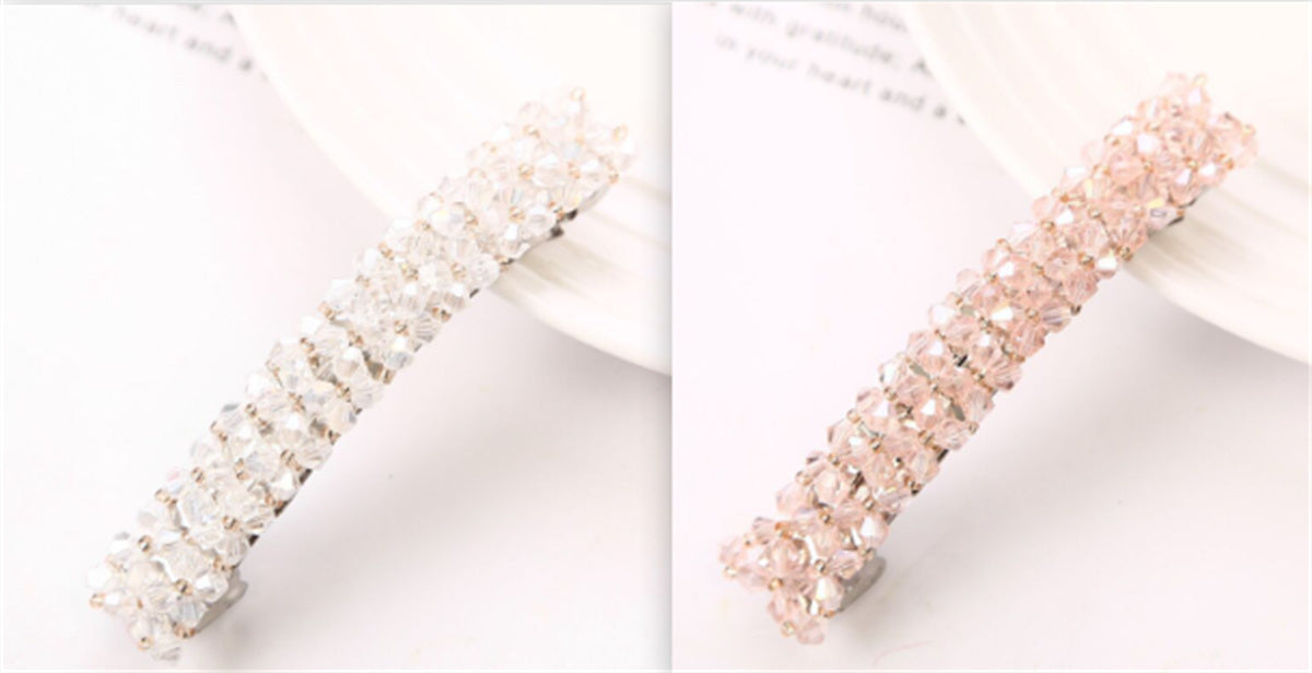 Hairpin Four Rows Of Crystal Braided Spring Clip Hair Accessories For Women