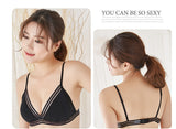 Girls gather triangle cups tube top underwear ladies sexy ice silk anti-goal wrapped chest without steel ring bra