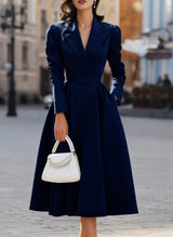 French V-neck Waist-cinching Slimming High-end Long Dress