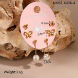 Three-to-one Card Titanium Steel Ear Studs