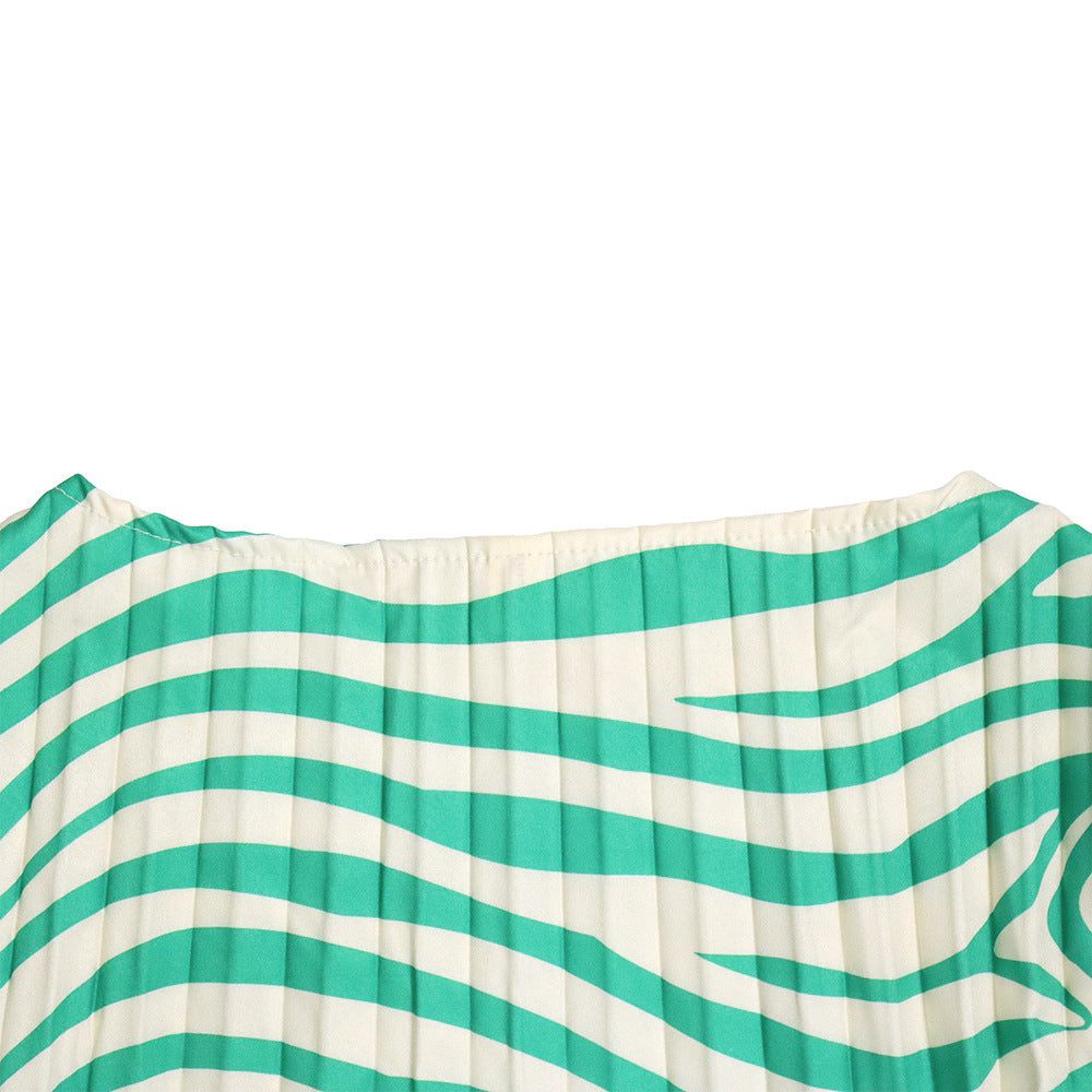 Fashion Print Loose Casual Pleated Tie Up African Large Dress