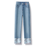New Chinese Style Straight Jeans
