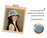Cherry Embroidery Jean Fisherman Hat Women's Summer