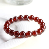 Natural Orange Red Garnet Ball Bracelet