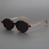 Retro Oval Black Frame Sun Shade Glasses
