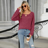 Solid Color Loose Long Sleeve T-shirt Fashion Casual Tops For Women Clothing