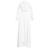 African Plus Size Long Sleeve Big Hem Chiffon Dress