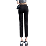 Black Plus Velvet Smoke Pipe Jeans Leggings